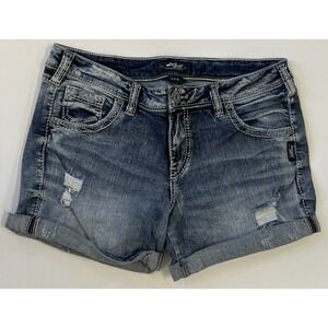 Silver Women's Distressed Jean Shorts Size W31 L4 1/2